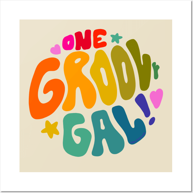 One Groovy Gal Wall Art by Doodle by Meg